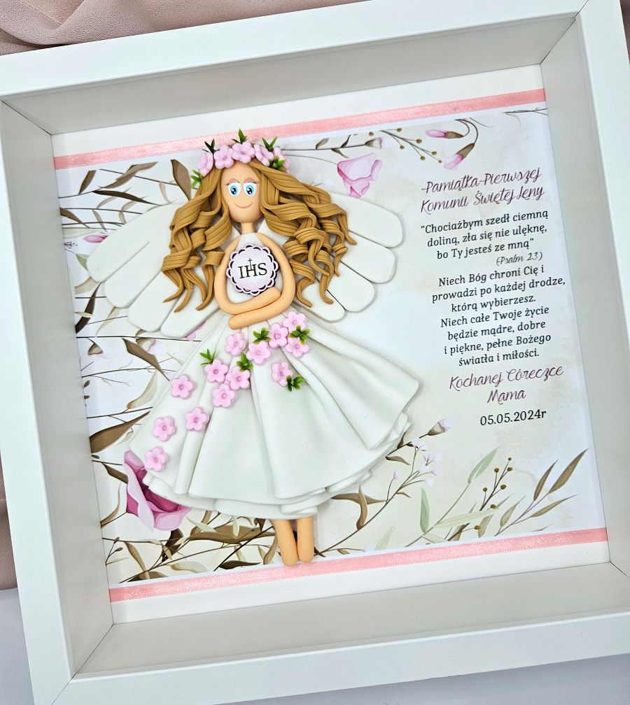 aniołek-w-ramce-za-szybką-prezent-od-chrzestnego-na-komunię