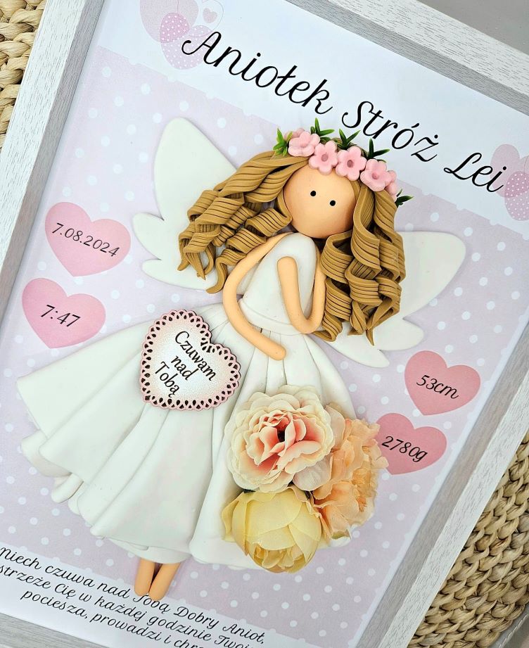 piękny-upominek-na chrzest-aniołek-stróż-dla-dziewczynki-metryczka