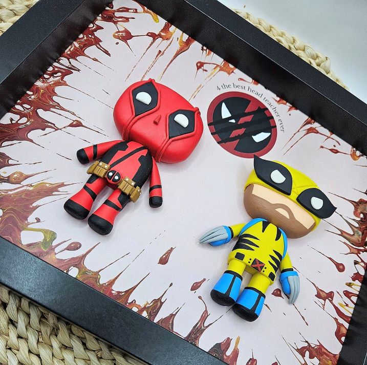 Figurki ręcznie robione - postacie z ulubionych filmów. Deadpool i wolverine handmade na prezent