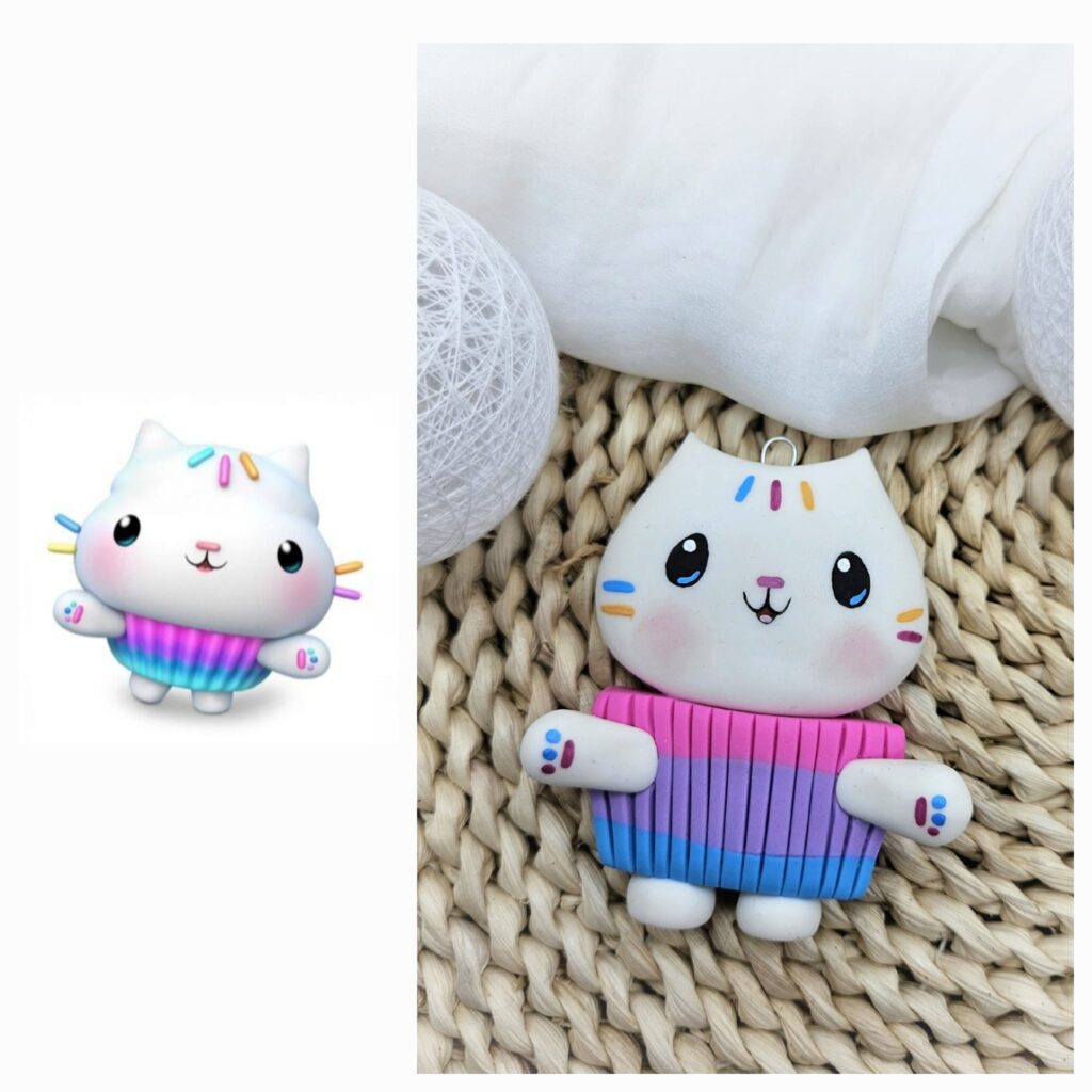 Łakotek figurka ręcznie robiona na choinkę, zawieszki bajkowe dla dzieci na choinkę