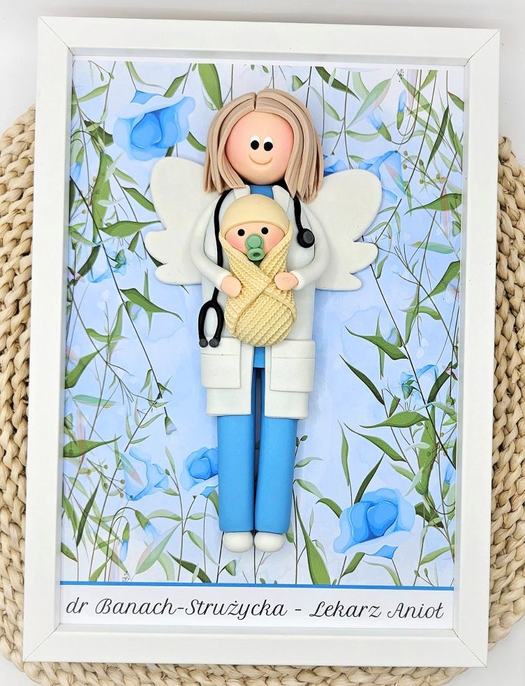prezent-dla-lekarza-ginekolog-anioł-w-ramce-artilka